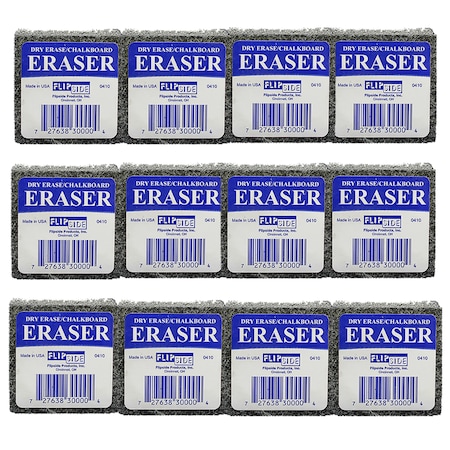 Flipside Student Eraser, 2in Width, 2in Length, PK 12 30009